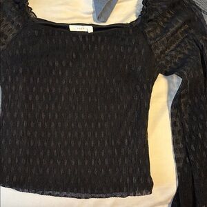 Lush Black Textured Top